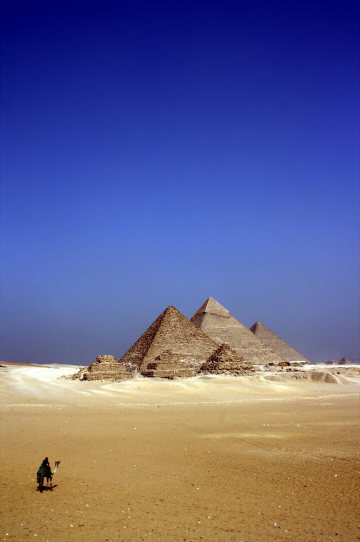 Desert landscape with ancient stone structures enduring over time